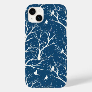 Coque Pour iPhone 14 Plus Ciel vintage Oiseaux blancs Snowflakes