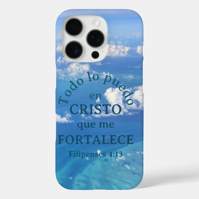 Coques Case-Mate iPhone Cielo Azul Cristo Bible Services bibliques 4:13 (Verso)