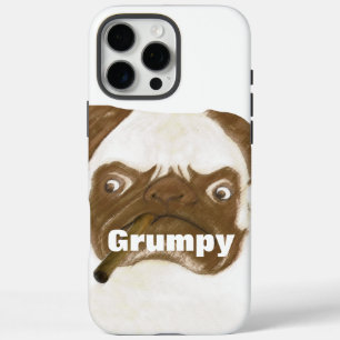 iPhone 16 Pro Max Case Cigar Aficionado Grumpy Puggy avec Cigar
