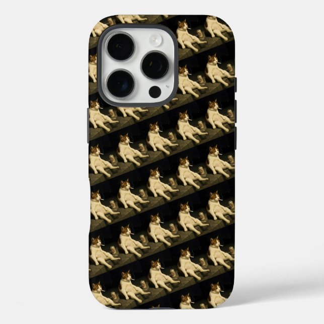 Coques Case-Mate iPhone Cigarette Kitten Funny Smoking Cat Gen Z Meme (Verso)