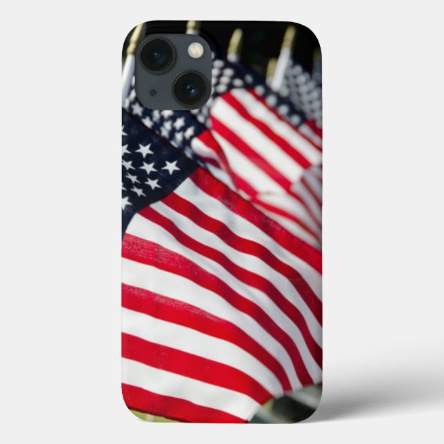 Coques Case-Mate iPhone Cimetière militaire historique avec drapeaux améri (Verso)