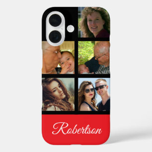 Coque Pour iPhone 16 Cinq photos personnelles personnalisent avec le no