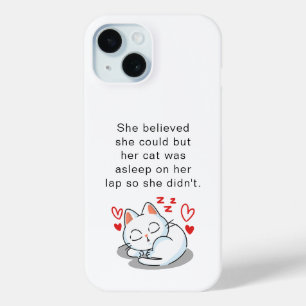 Coque Pour iPhone 15 Citation De Chat Dormir Mignonne Pour Les Amoureux
