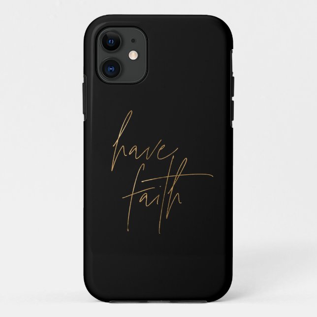 Coques Case-Mate iPhone Citation de foi Black et Gold (Dos)