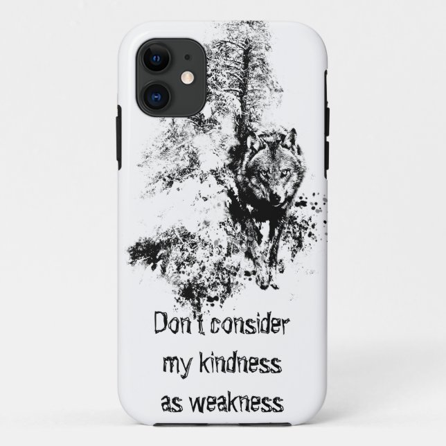 Coques Case-Mate iPhone Citation de gentillesse du loup gris d'art graphiq (Dos)