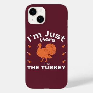 Coque Pour iPhone 14 Citation De L'Humour Thanksgiving Juste Ici Pour L
