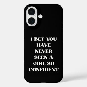 Coque Pour iPhone 16 Citation Fille Confiance Noir Citation, Féministe