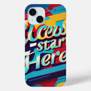 Coque Pour iPhone 15 "Citation Motivationnelle Art Mur"