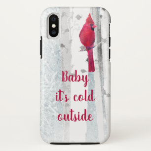 Coques Pour iPhone Citation neigeuse d'amusement d'arbre de bouleau