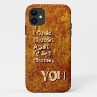 Coque iPhone 11 Citation rustique mignonne d'amour de texture