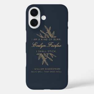 Coque Pour iPhone 16 Citation sur mesure Elegant Botanique Moderne Witt