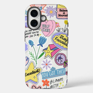 Coque Pour iPhone 16 Citations colorées motivationnelles iPhone 16 Coqu