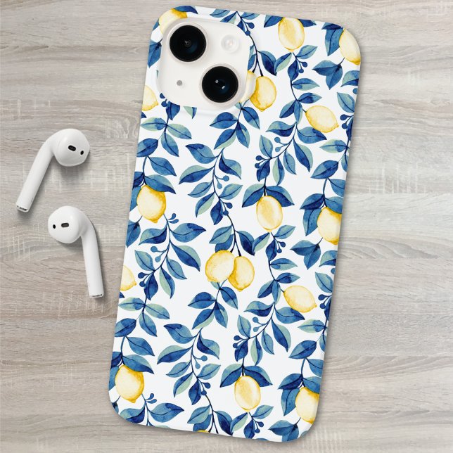 Coques Case-Mate iPhone Citron bleu jaune (Créateur téléchargé)