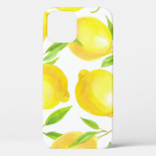 Case-Mate iPhone Case citrons et feuilles d'aquarelle : motif.