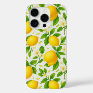 Coques iPhone 16 Pro Citrons et fleurs d'aquarelle - Citrus frais
