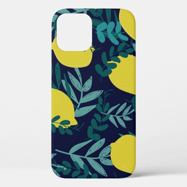 Coques Case-Mate iPhone Citrons et motifs feuille (Verso)