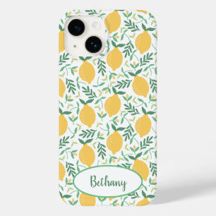Coque Pour iPhone 14 Citrons funky et chic Feuille