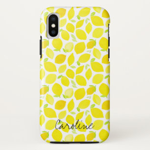 Case-Mate iPhone Case  Citrons jaunes en aquarelle. Ajouter un nom.