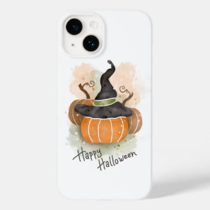 Coque Pour iPhone 14 Citrouille d'Halloween avec Casquette de sorcière
