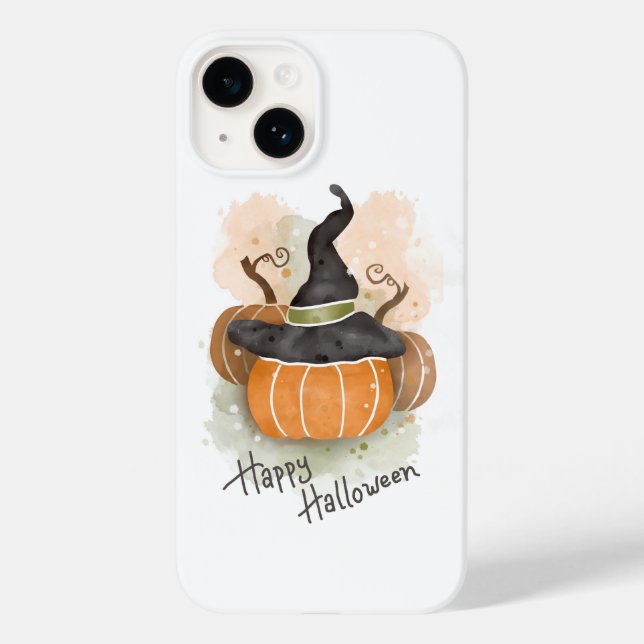 Coques Case-Mate iPhone Citrouille d'Halloween avec Casquette de sorcière (Verso)