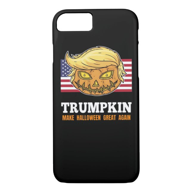 Coques Case-Mate iPhone Citrouille d'Halloween Trumpkin avec Drapeau (Dos)