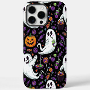 Coques iPhone 16 Pro Max Citrouille Ghost Motif Cute Halloween