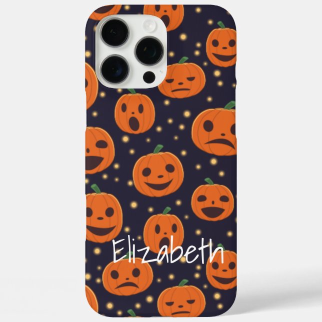 Coques Case-Mate iPhone Citrouille Halloween Motif Jack-o'-lantern personn (Verso)