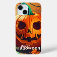 Citrouille orange effrayante avec visage, Hallowee