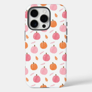 Coques iPhone 16 Pro Citrouille  rose orange Motif Feuille