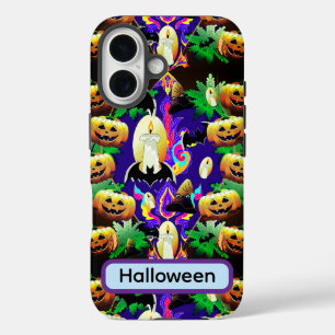 Coque Pour iPhone 16 Citrouilles effrayantes et motifs somptueux pour H