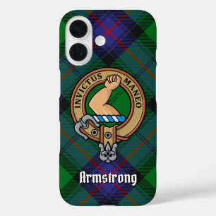 Coque Pour iPhone 16 Clan Armstrong Crest sur Tartan