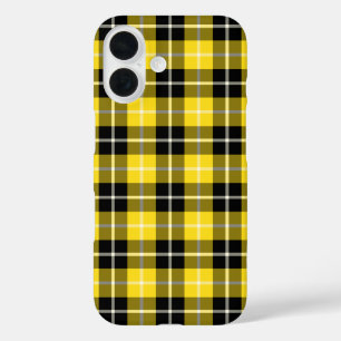 Coque Pour iPhone 16 Clan Barclay Tartan Jaune et noir Plaid