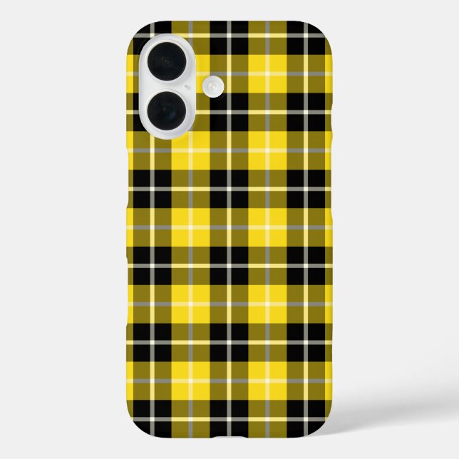 Coques Case-Mate iPhone Clan Barclay Tartan Jaune et noir Plaid (Verso)