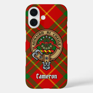 Coque Pour iPhone 16 Clan Cameron Crest sur Tartan