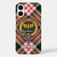 Clan Carnegie Crest sur la robe Tartan
