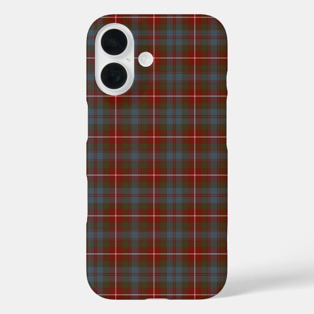 Coques Case-Mate iPhone Clan Fraser Tartan noir rouge et bleu plaid (Verso)