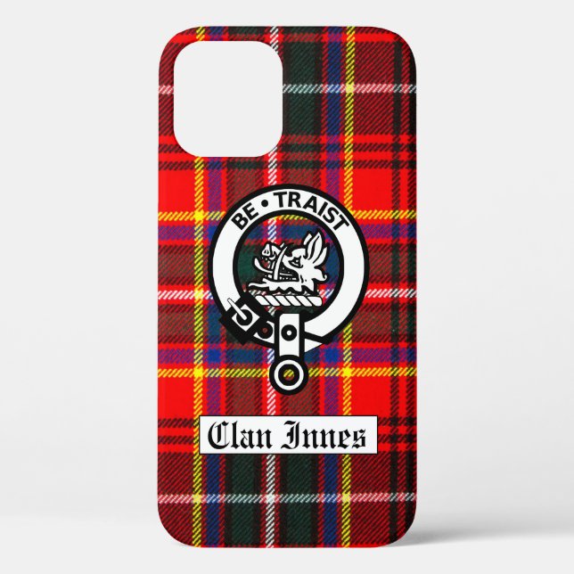 Coques Case-Mate iPhone Clan Innes Crest Badge et Tartan (Verso)
