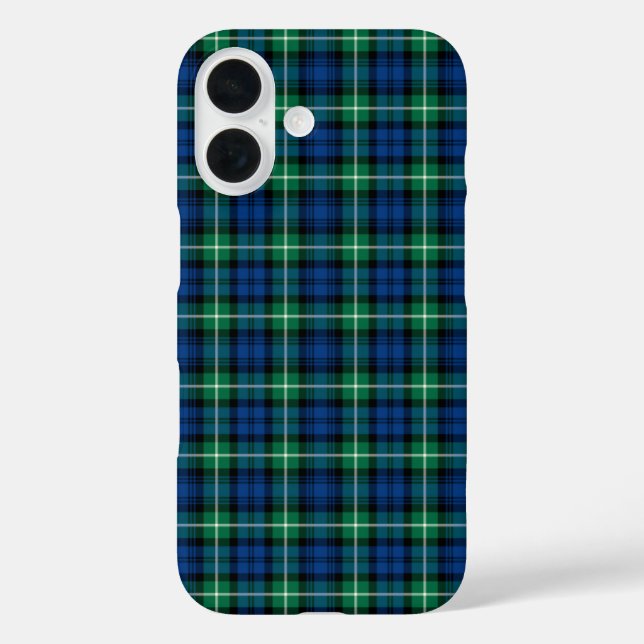Coques Case-Mate iPhone Clan Lamont Tartan Royal Blue et Green Plaid (Verso)