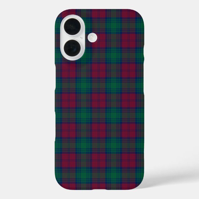 Coques Case-Mate iPhone Clan Lindsay Tartan Maroon et Green Plaid (Verso)