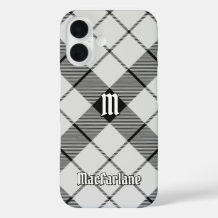 Coque Pour iPhone 16 Clan MacFarlane Tartan noir et blanc