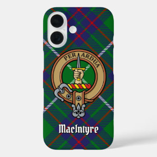 Coque Pour iPhone 16 Clan MacIntyre Crest sur la chasse Tartan