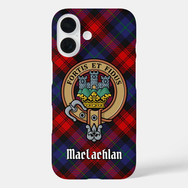 Coques Case-Mate iPhone Clan MacLachlan Crest sur Tartan (Verso)