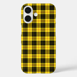 Coque Pour iPhone 16 Clan MacLeod Tartan Jaune et Noir Plaid