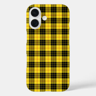 Coque Pour iPhone 16 Clan MacLeod Tartan Jaune et Noir Plaid