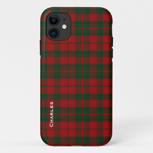 Coques Case-Mate iPhone Clan rouge et vert Drummond Tartan Plaid Custom (Dos)