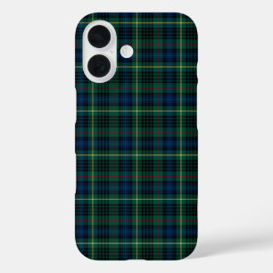 Coque Pour iPhone 16 Clan Stewart Chasse Tartan Vert et bleu Plaid