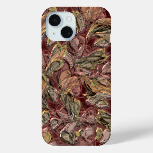 Coque Pour iPhone 15 Classé Chic Retro Faux brillant joli motif floral