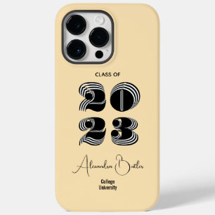 Coque Pour Pour iPhone 14 Pro Max Classe de 2023 Black Modern Typography Graduation