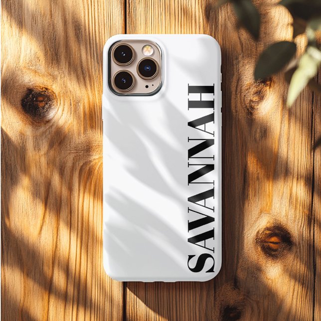 Coques Case-Mate iPhone Classic blanc nom personnalisé simple (Créateur téléchargé)
