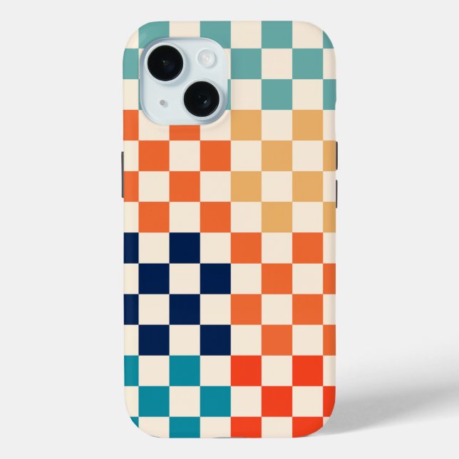 Coques Case-Mate iPhone Classic Retro À damiers Checkerboard Motif C (Verso)